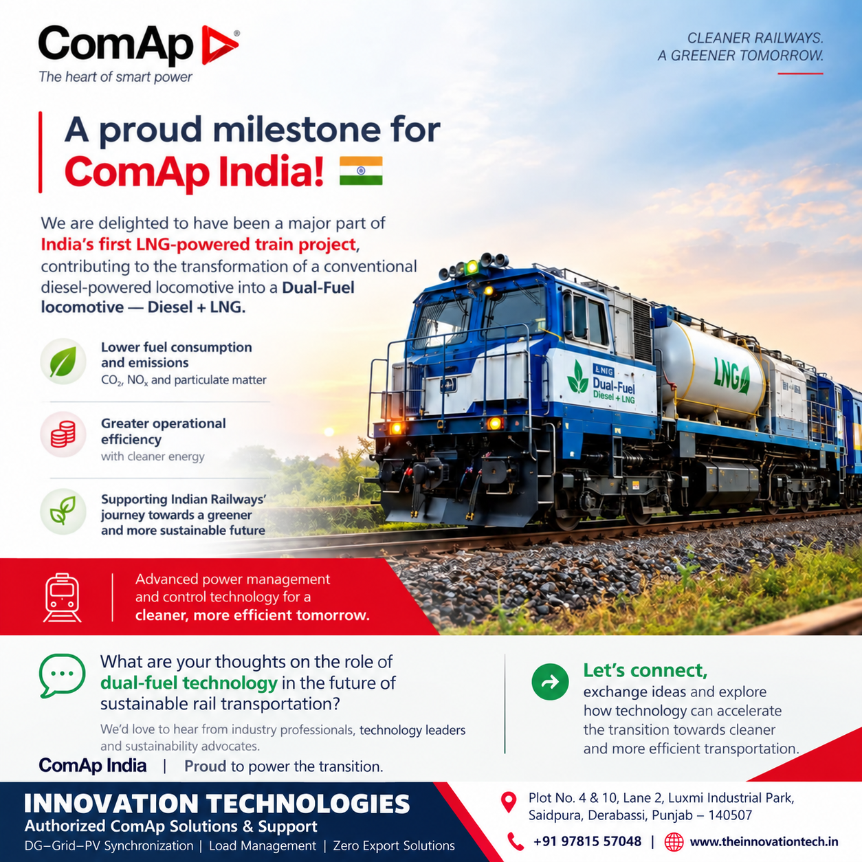 India's First LNG-Powered Train — A Proud ComAp India Milestone